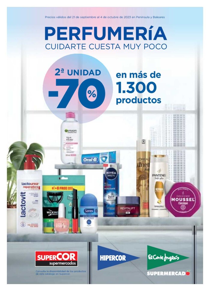 Folleto Supermercado El Corte Inglés Perfumería: -70% en 2ª unidad