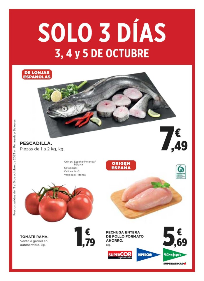 Folleto Supermercado El Corte Inglés Solo 3 días